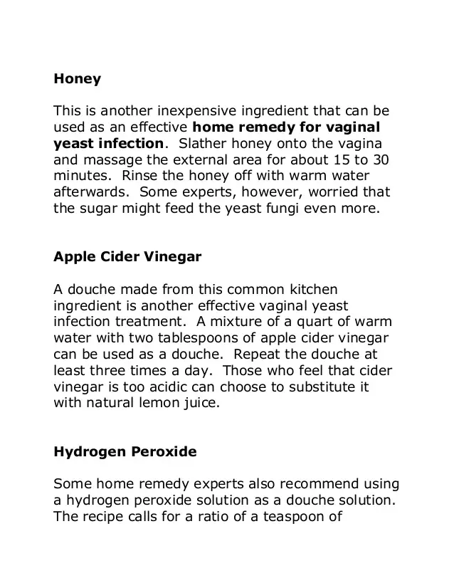 yeast infection cures at home