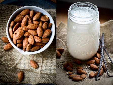 Almond milk typically contains less than 2 percent almonds. The rest of it is water and included vitamins, minerals, sweeteners and thickening agents.