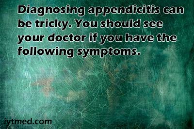 Symptoms of appendicitis for adults