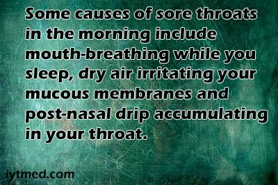 sore throat in morning and cough