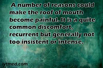 what causes pain in roof of mouth when eating