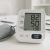 Digital monitor showing low blood pressure and high heart rate as seen in hypotension with tachycardia episodes