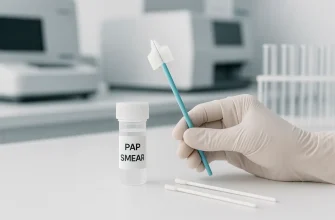 Laboratory scene with cervical screening tools used for Pap smears, representing their role in detecting potential signs of STDs.