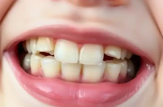 Detailed view of a mouth with mild dental misalignment and overlapping teeth.