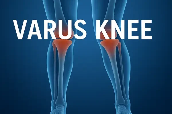 Illustration highlighting varus knee (bowleggedness), showing outward leg curvature to emphasize causes, symptoms, and treatments discussed in the article.
